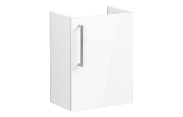 VitrA Root Flat 40cm 1 Door Wall Hung Slim Washbasin Unit (RH Hinge) - High Gloss White